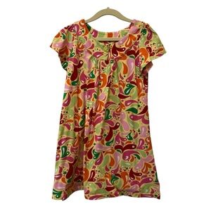 100% Cotton Hanna Andersson Sweet Colorful Hearts Dress Button Detail EU 6X-7